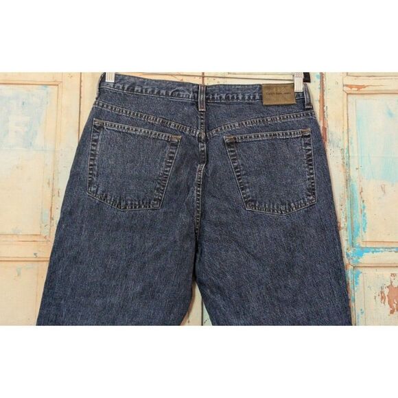 Calvin Klein Womens Size 12 Blue Dark Wash Mid Rise Denim Straight Jeans - Picture 5 of 7